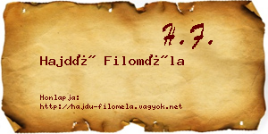 Hajdú Filoméla névjegykártya